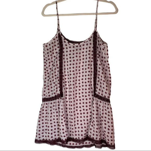 Aerie Y2K Patterned  Satin Chemise Slip Sexy Pink Size Small - Picture 2 of 9